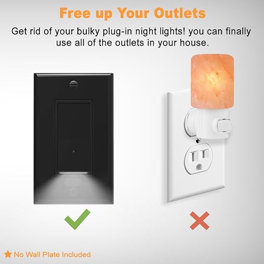 10 Pack SOZULAMP Light Switch with LED Night Light 15Amp 120/277Volt Rocker Single Pole Wall Switch, Automatic On/Off Sensor-Black