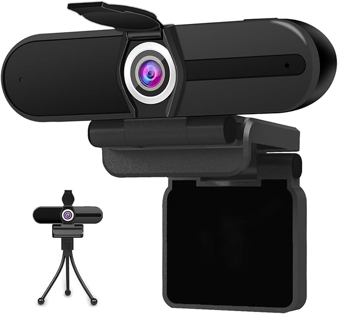 1080P Webcam Streaming, USB Webcam 2 Mega Pixels, Built in Stereo Microphone, Play/Pause Unique Button,Plug and Play,Web Camera for Zoom,Facebook,Skype,Xbox,YouTube