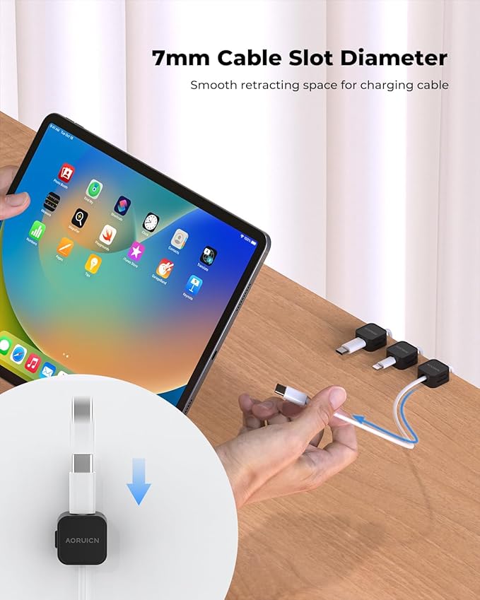 10 Pack Cord Organizer Holder,AORUICN Strong Adhesive Desk Cable Management Magnetic Easy Open,Organize Phone Charging Cords Wire Holder Organizer Neatly for Home,Office,Car,Desk,Nightstand