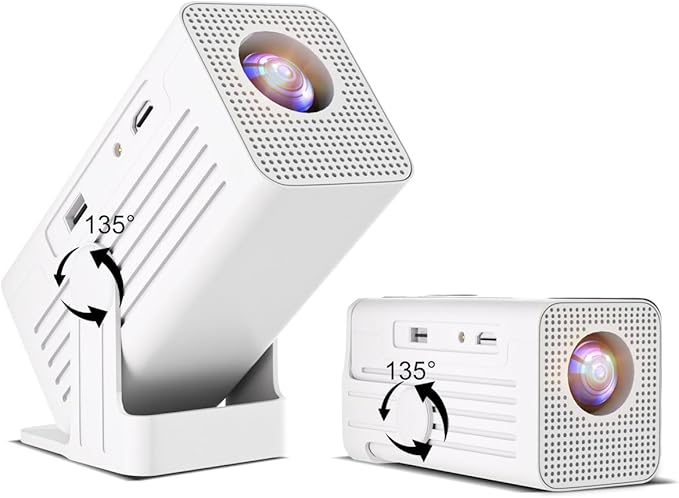 【Built in App | Ultra Resolution 2.69 '' | AI Auto Keystone】Polaring Mini Projector, Smart 4K Projector with WiFi and bluetooth 1080P Support, Auto Keystone Correction,Portable projector