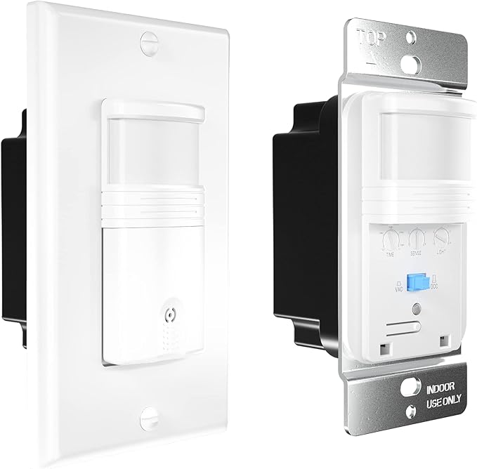10 Pack, 3-Way Motion Sensor Light Switch (Not Single Pole), Neutral Wire Required, Indoor in-Wall Occupancy Sensor with Wall Plate, Adjustable Timer, Title 24, UL Certified, White