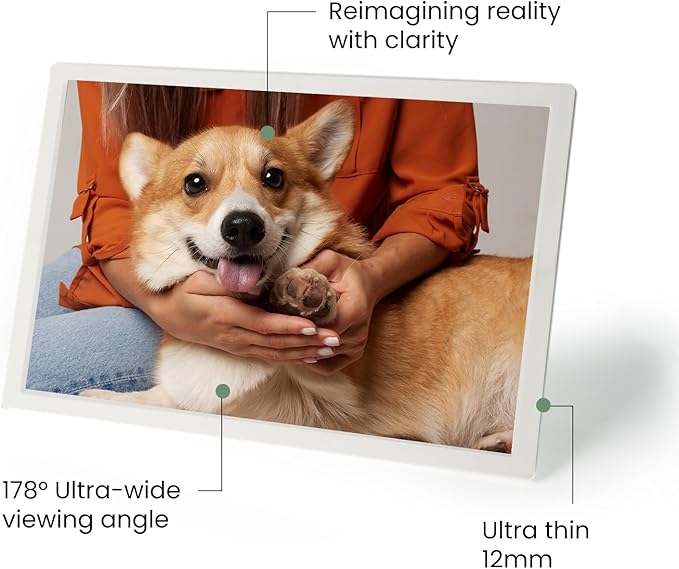 10.1" Gray WiFi Digital Photo Frame – Digital Photo Frame 1280 * 800P FHD IPS Screen with 64GB+8GB Cloud– Auto-Slideshow, Magnetic Wall-Mount & Auto-Rotate Secure Sharing Via APP for Fur Baby