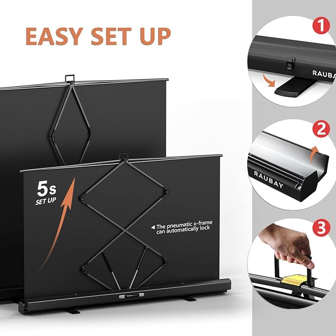 【Wider Style】 RAUBAY 78.7 x 82.7in Large Collapsible Black Backdrop Screen Portable Retractable Panel Photo Background with Stand for Video Conference, Photographic Studio, Streaming