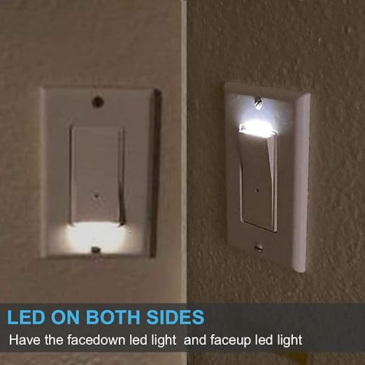 10 Pack SOZULAMP 3 Way Wall Light Switch with LED Night Light 15Amp 120/277Volt Rocker White Switch, Automatic On/Off Sensor