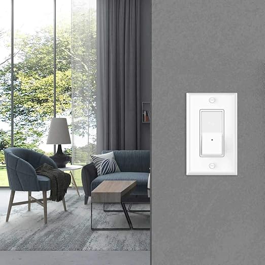10 Pack SOZULAMP Light Switch with LED Night Light 15Amp 120/277Volt Rocker Single Pole Wall Switch, Automatic On/Off Sensor