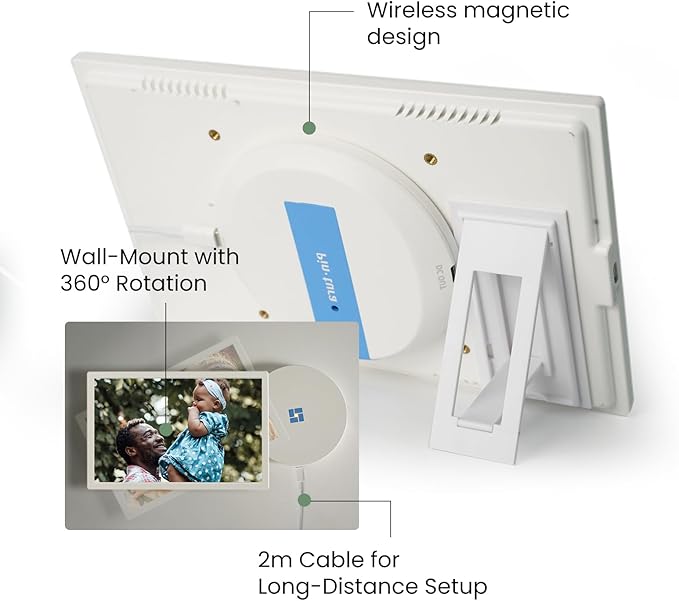 10.1" WiFi Wood Texture Digital Picture Frame - Smart Digital Photo Frame HD IPS 1280x800p Screen, 64GB+8GB Free Cloud Storage, Auto-Rotate Wall/Desk, Wedding, Share Photos Instantly via App