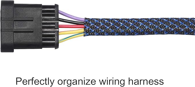 100ft - 1/4 inch PET Expandable Braided Sleeving – BlackBlue – Alex Tech Braided Cable Sleeve