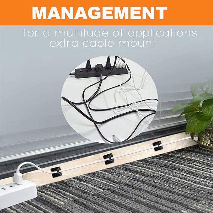 100 Pack 1.1 inch Zip Tie Adhesive Mounts Self Adhesive Cable Tie Base Holders with Multi-Purpose Tie wire clips with screw hole,Anchor stick on wire holder with 8 inch zip ties(Black&White)
