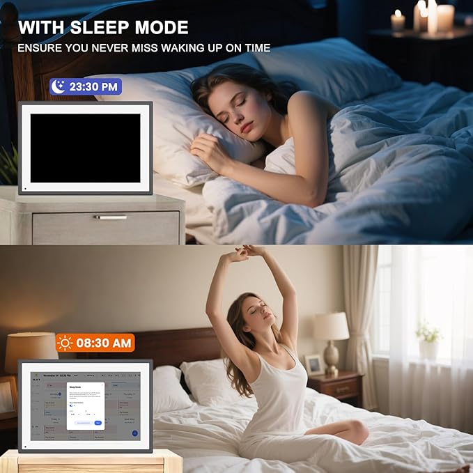 10.1 Inch Smart Digital Calendar Planner & Chore Chart, IPS HD Touchscreen Interactive Display for Family Schedules, Digital Picture Frame for Seamless Scheduling - Share Photos/Videos via App