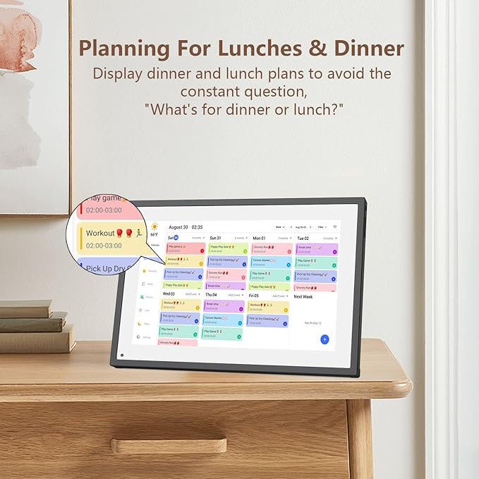 10.1 Inch Smart Digital Calendar Planner & Chore Chart, IPS HD Touch Screen Display for Family Schedules, Hearth Display Desk Smart Calendar Seamless Scheduling