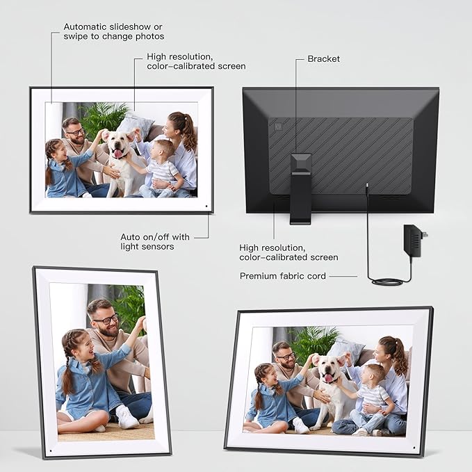 10.1" Digital-Picture-Frame Smart Digital Photo-Frame - IPS Touch Screen, Auto-Rotate, Slideshow, Load Photo Video from Phone to 32GB Digital Frame Via App Email, Free Cloud Storage, Gift for Mom Dad