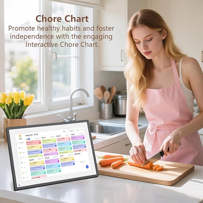 10.1 Inch Smart Digital Calendar Planner & Chore Chart, IPS HD Touch Screen Display for Family Schedules, Hearth Display Desk Smart Calendar Seamless Scheduling