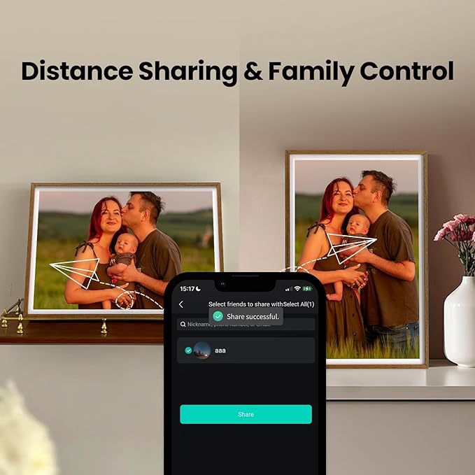 10.1" WiFi Wood Texture Digital Picture Frame - Smart Digital Photo Frame HD IPS 1280x800p Screen, 64GB+8GB Free Cloud Storage, Auto-Rotate Wall/Desk, Wedding, Share Photos Instantly via App