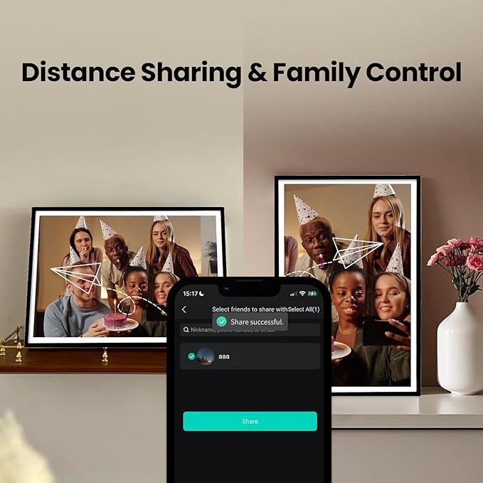 10.1" WiFi Digital Picture Frame - Black Smart Digital Photo Frame 1280x800P FHD IPS Screen, 64GB+8GB Free Cloud Storage, Auto-Rotate Wall/Desk, Wedding, Share Photos Instantly via App