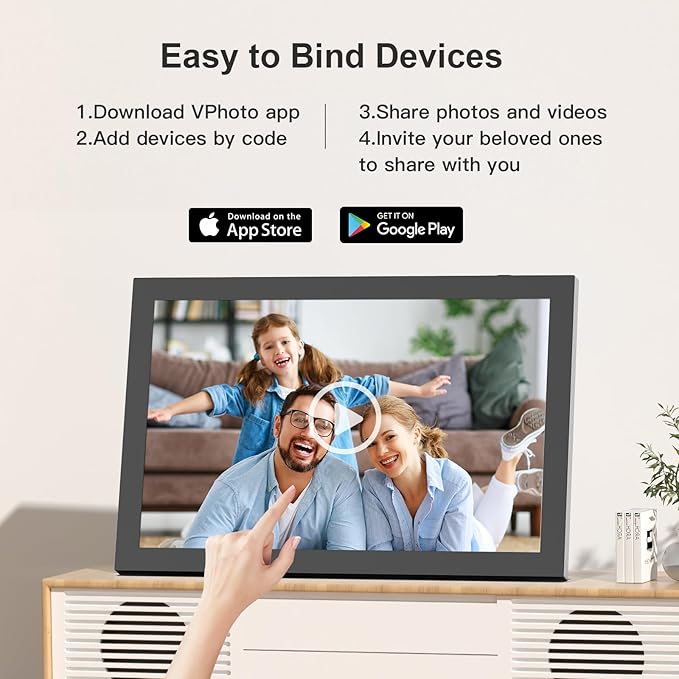 10.1" Digital-Picture-Frame Smart WiFi-Photo-Frame - IPS Touch Screen Digital Photo Frame, 32GB Slideshow, Auto-Rotate, Load Photo Video from Phone via App Email, Free Cloud Storage, Gift for Mom Dad