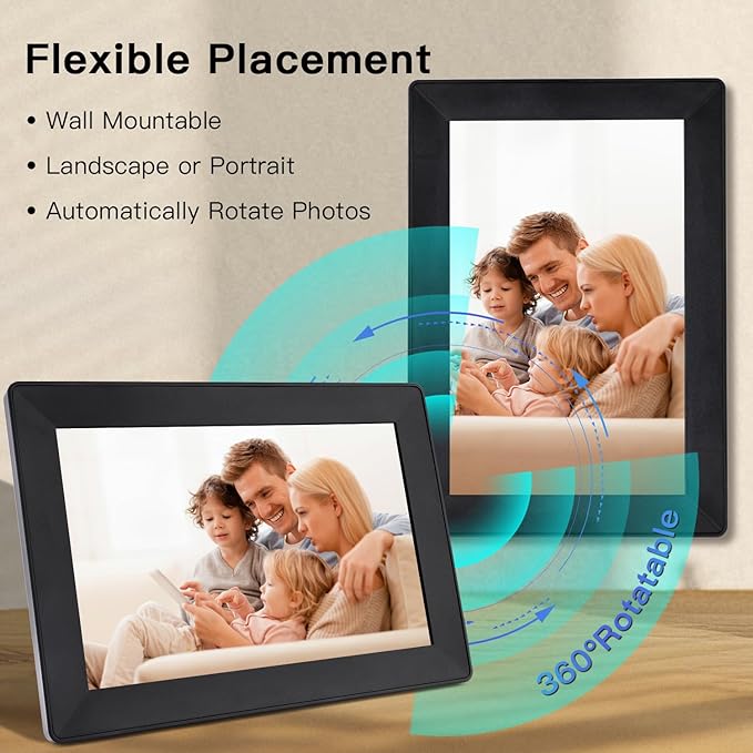 10.1inch Uhale Digital Picture Frame WiFi Slideshow Digital Photo Frame, 1280×800IPS HD Touch Screen Picture Frame,16GB,Automatic Rotation,Send Photos and Videos via “Uhale” APP Anywhere Best Gift