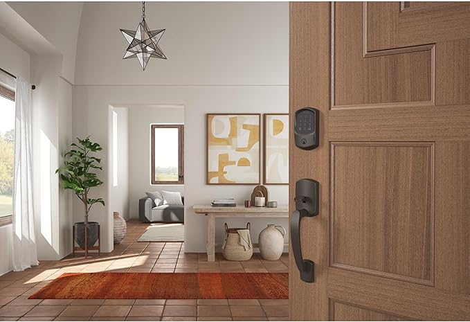 SCHLAGE BE489WB GRW 716 Encode WiFi Deadbolt Smart Lock, Keyless Entry Touchscreen Door Lock with Greenwich Trim, Aged Bronze