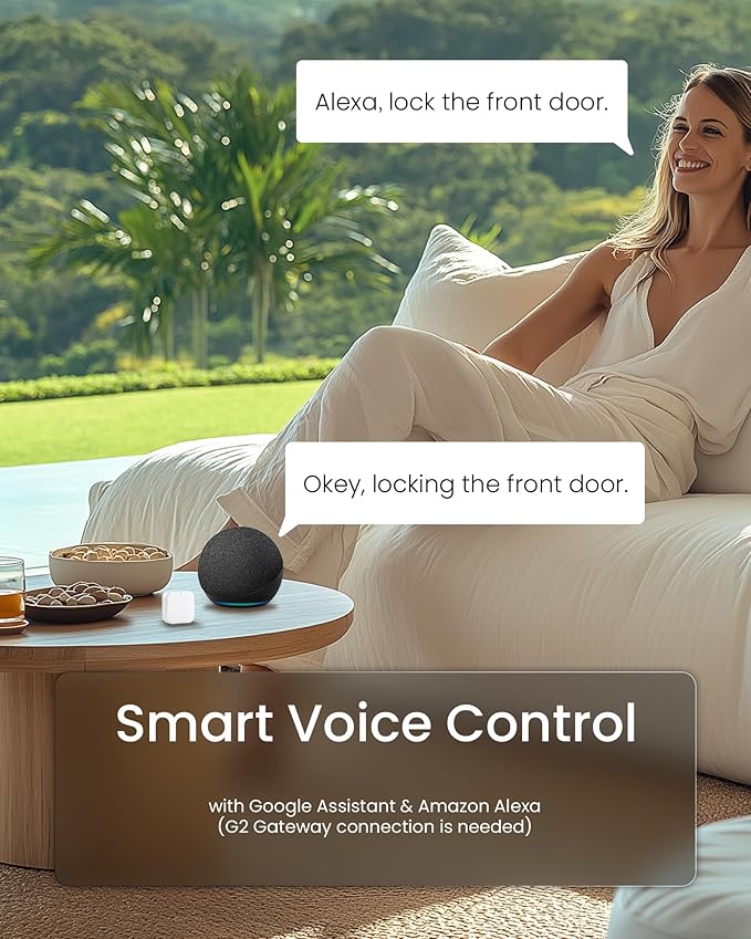 DESLOC Smart Door Lock B200, Smart Deadbolt Lock, Keyless Entry Door Lock, Fingerprint Smart Lock, Smart Locks for Front Door, App Control, Touchscreen Keypad Deadbolts,12-Month Battery, Matte Black