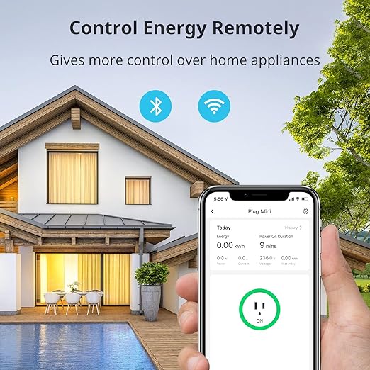 【2025 New】 SwitchBot Smart Plug Mini 15A(1 Pack), Energy Monitor, Smart Home WiFi(2.4GHz) & Bluetooth Outlet, Compatible with Alexa & Google Home, APP Remote Control & Timer Function, No Hub Required