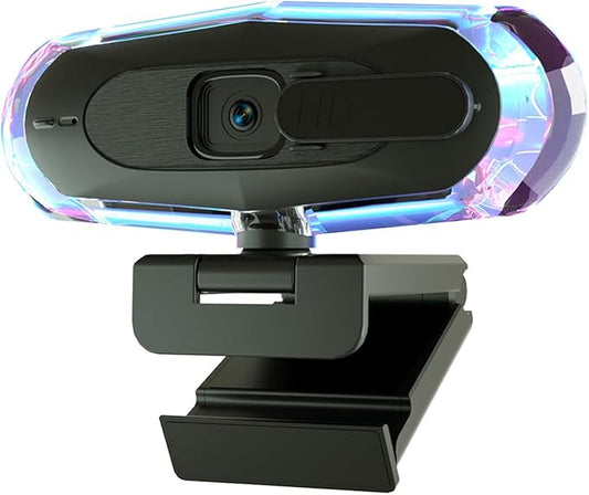 1080P 30FPS Streaming Webcam with Autofocus, Microphone, RGB Light and Tripod, USB Camera for PC/Mac, Plug and Play for Zoom, Skype, YouTube, Online Meetings