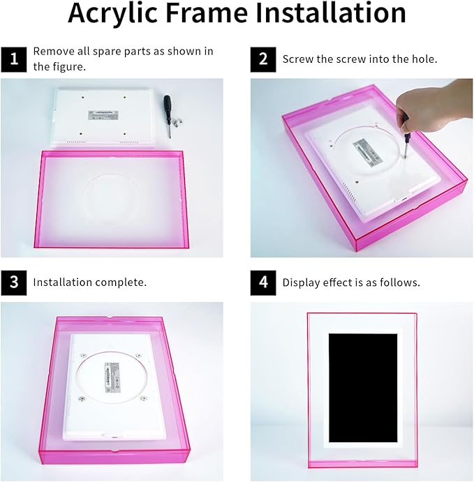 10.1" Pink Digital WiFi Picture Frame, Smart Photo Frame 1280 * 800p Screen,64G/8G Cloud,Wall Mountable/Desk,Share Photos/Videos Instantly via Pintura App,Great Gift for Loved Ones