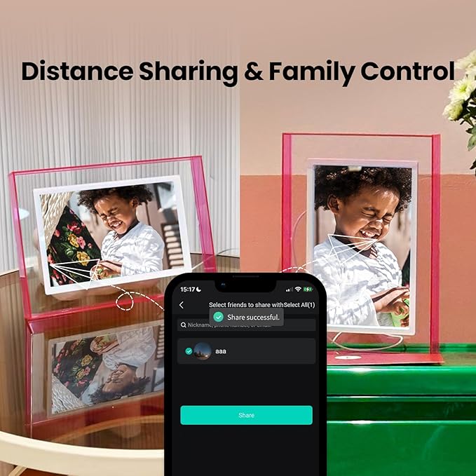 10.1" Pink Digital WiFi Picture Frame, Smart Photo Frame 1280 * 800p Screen,64G/8G Cloud,Wall Mountable/Desk,Share Photos/Videos Instantly via Pintura App,Great Gift for Loved Ones