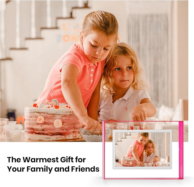 10.1" Pink Digital WiFi Picture Frame, Smart Photo Frame 1280 * 800p Screen,64G/8G Cloud,Wall Mountable/Desk,Share Photos/Videos Instantly via Pintura App,Great Gift for Loved Ones