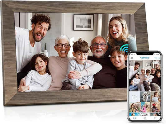 10.1 WiFi Digital Picture Frame, IPS Touch Screen Smart Cloud Digital Photo Frame with 16GB Storage, Wall Mountable, Auto-Rotate, Share Photos from Anywhere Via App, Email