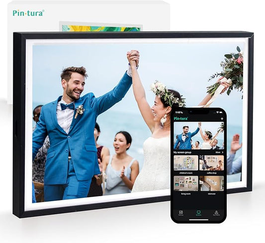 10.1" WiFi Digital Picture Frame - Black Smart Digital Photo Frame 1280x800P FHD IPS Screen, 64GB+8GB Free Cloud Storage, Auto-Rotate Wall/Desk, Wedding, Share Photos Instantly via App