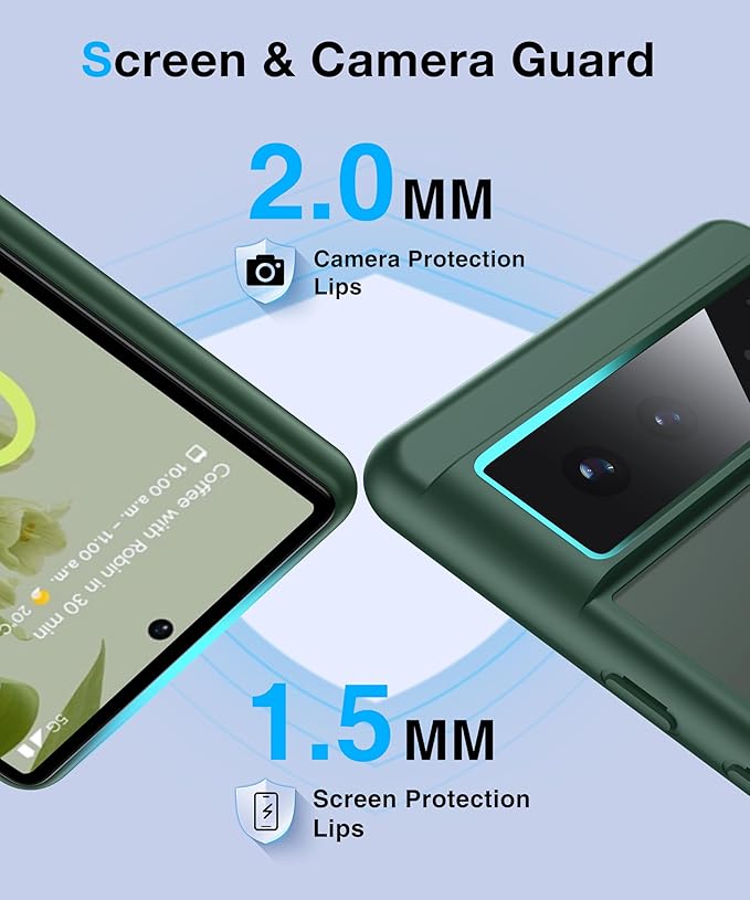 [NO.1 Magnetic] Google Pixel 6 Case with MagSafe [Translucent Matte][Military Grade Drop Tested][Anti-Fingerprint] Slim Case Soft Silicone Bumper, Green