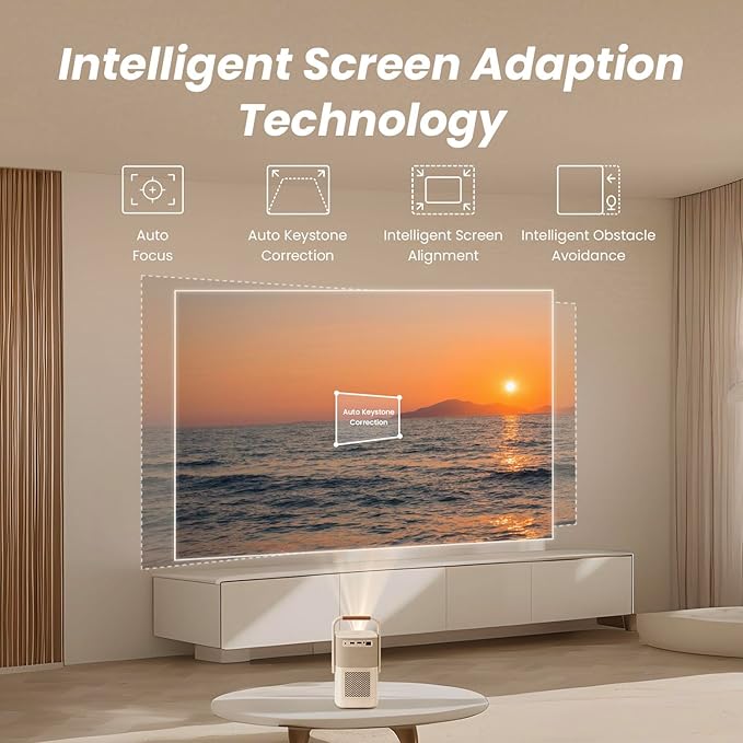 [Sound by JBL & Built-in Battery] Yaber T2 Plus GTV Outdoor Projector - Smart Projector with WiFi 6 and Bluetooth, Native 1080P Movie Portable Projector for Indoor and Outdoor (Google TV System)