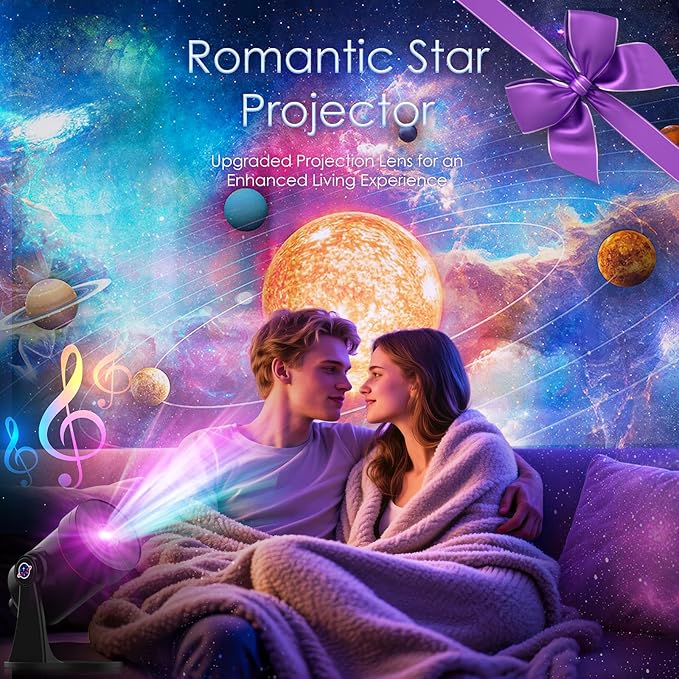[White Noise] Galaxy Projector, 28 Soothing Sounds Star Projector Sound Machine, Solar System Space Planetarium Projector Night Light, Room Decor for Ceiling Bedroom Kids Adults Sleep Trainer